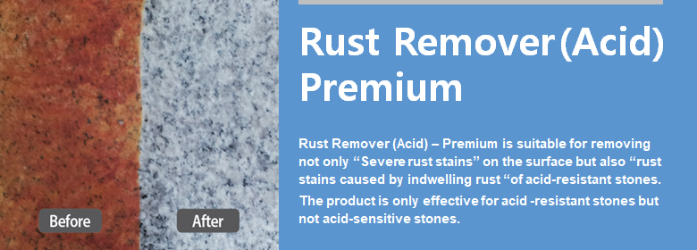 ConfiAd® Rust Remover(Acid)- Premium is an intensive cleaning agent based on inorganic acids with non-ionic surfactants. 
ConfiAd® Rust Remover(Acid)- Premium is suitable for removing not only severe rust stains on the surface but also rust stains caused by indwelling rust of acid-resistant natural and artificial stone.